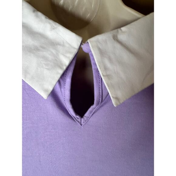 Smak Parlour Smiley Lavender Collared Crop Daisy Tee L 10-12 NWT - Picture 6 of 8